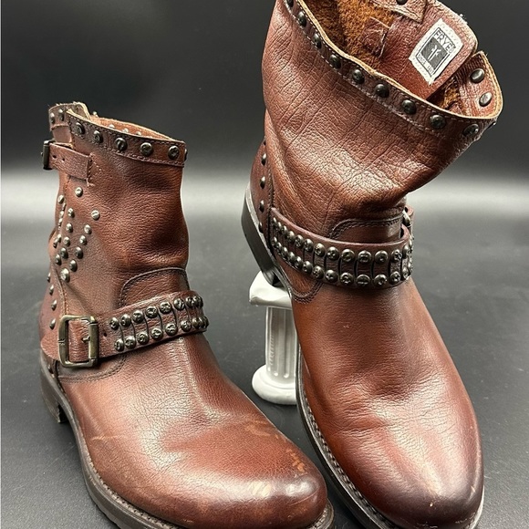 Frye Shoes - Frye Studded Veronica in Whiskey Brown Slightly worn EUC SZ 8.5 B